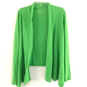 Lilly Pulitzer | Katia Open Front Cardigan Wrap Size M Green Cotton High Low Hem